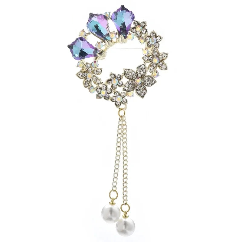 Decorative Bird and Botanical Statement Brooch