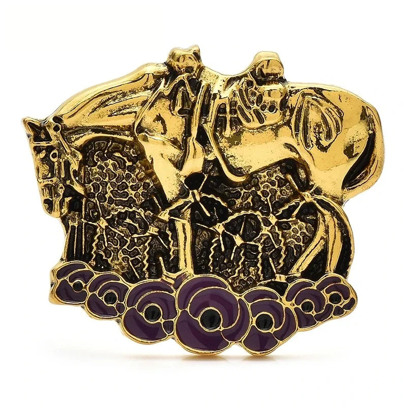 Decorative Bird and Botanical Statement Brooch