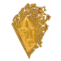 Geometric Jeweled Abstract Face Brooch