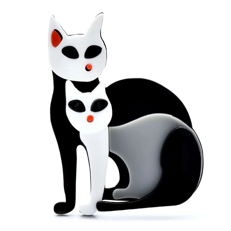 Colorful Acrylic Cartoon Cat Brooch