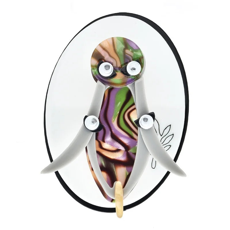 Movable Acrylic Animal Portrait Brooch