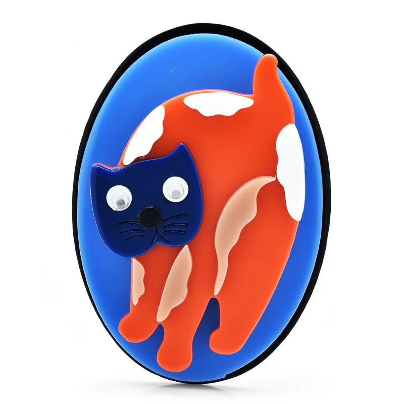 Movable Acrylic Animal Portrait Brooch
