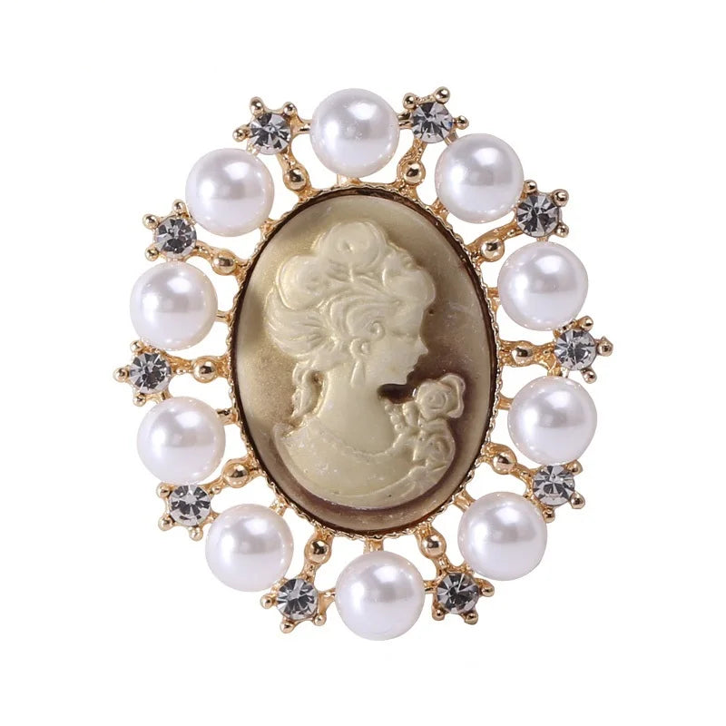 Eclectic Enamel and Jeweled Motif Brooch