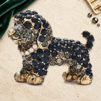 Black Rhinestone Puppy Dog Brooch styled product image