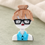 Playful Acrylic Animal and Character Brooch — styled background