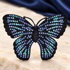 Sparkling Rhinestone Butterfly Brooch — styled background