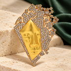 Geometric Face with Rhinestones Brooch — styled background