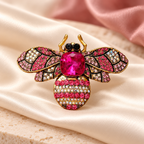 Vintage-Style Jeweled Bee Brooch — styled background