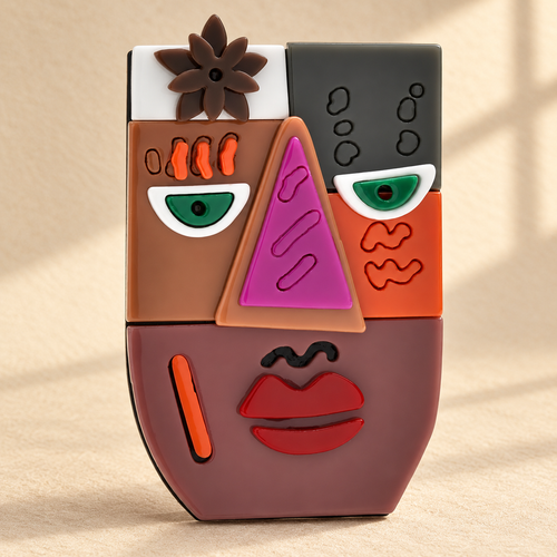 Acrylic Abstract Portrait Brooch — styled background