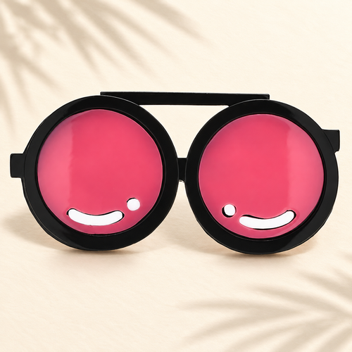 Acrylic Round Sunglasses Brooch — styled background