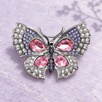 Petite Butterfly with Faceted Wing Accents Brooch — styled background