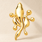 Stylized Sperm Cluster Stainless Steel Brooch — styled background