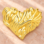 Textured Love Heart Brooch — styled background