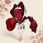 Single Enamel Orchid Flower Brooch — styled background