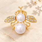 Pearl-Look Bee with Rhinestone Wings Brooch — styled background