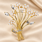 Pearl-Look Flower Bouquet Brooch — styled background