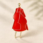 Modern Woman in Enamel Coat Brooch — styled background