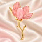 Enamel Magnolia Stem Brooch — styled background