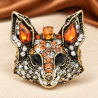 Jeweled Fox Face Brooch — styled background