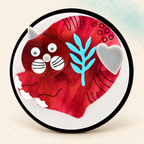 Movable Acrylic Animal Portrait Brooch — styled background
