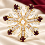 Pearl-Look Snowflake Flower Brooch — styled background