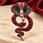 Large Enamel Cobra Brooch — styled background