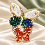 Pearl-Look Winged Jeweled Butterfly Brooch — styled background