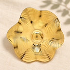 Ridged Five-Petal Flower Brooch — styled background