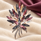 Marquise Rhinestone Bouquet with Bow Brooch — styled background