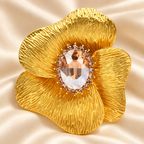 Textured Flower with Oval Stone Brooch — styled background