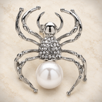Pearl-Look Spider Brooch — styled background