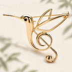 Musical Hummingbird Brooch — styled background