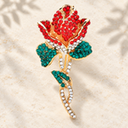 Rhinestone Tulip Flower Brooch — styled background