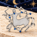 Sagittarius Centaur with Abalone-Look Inset Brooch — styled background