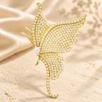 Pearl-Look Butterfly Brooch — styled background