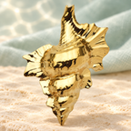 Sculptural Conch Shell Brooch — styled background