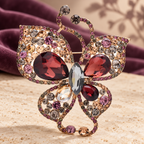 Rhinestone Swallowtail Butterfly Brooch — styled background