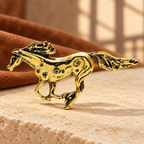 Vintage Racing Horse Brooch — styled background