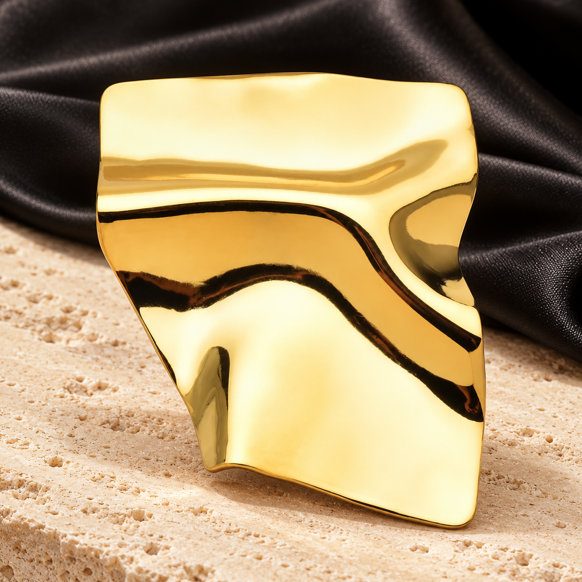 Abstract Wavy Square Brooch — styled background