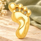 Polished Footprint Brooch — styled background