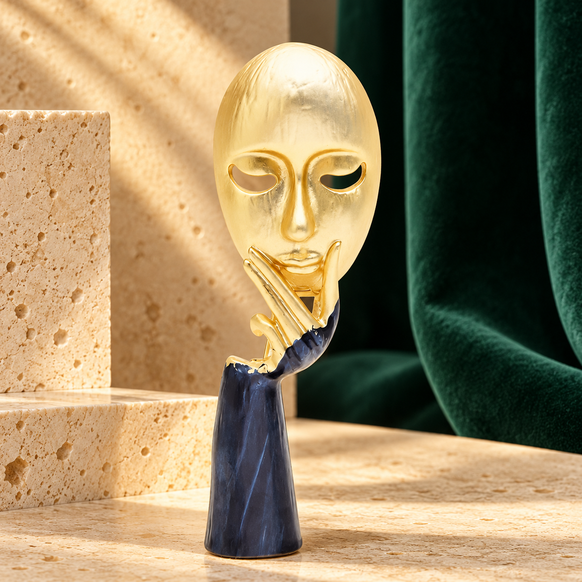 Abstract Face and Hand Brooch — styled background