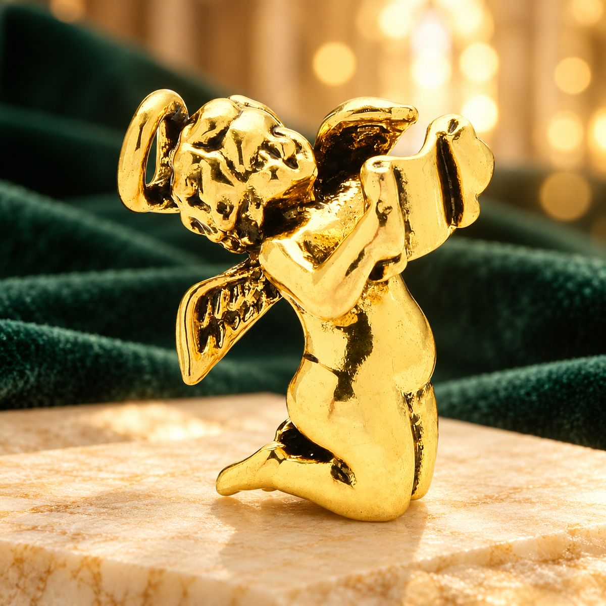 Little Reading Angel Brooch — styled background