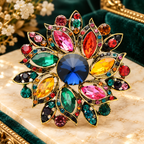 Radiant Marquise Glass Flower Brooch — styled background