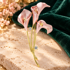 Enamel Calla Lily Trio Brooch — styled background