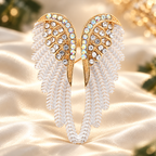 Jeweled Angel Wings Brooch — styled background