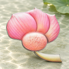 Illustrated Lotus Flower Brooch — styled background