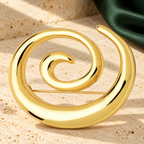 Openwork Stainless Steel Spiral Brooch — styled background