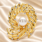 Spiral Wreath with Pearl-Look Center Brooch — styled background