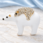 Enamel Polar Bear and Cub Brooch — styled background