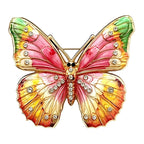 Colorful Enamel Butterfly Brooch — Pink & Orange